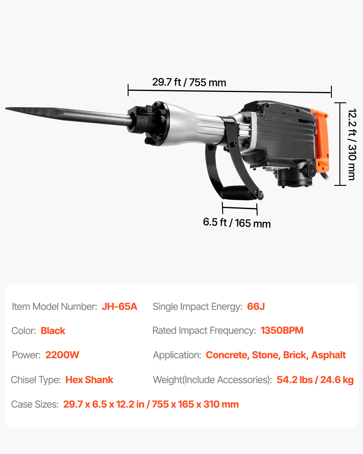 Demolition Jack Hammer Concrete Breaker 1400/2200/3500 W Electric Hammer - Picture 67 of 84