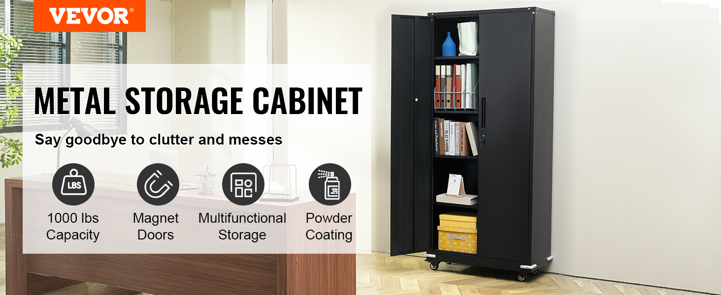 thumbnail image 2 of VEVOR Metal Storage Cabinet, Steel Locking Storage Cabinet 2 of 14