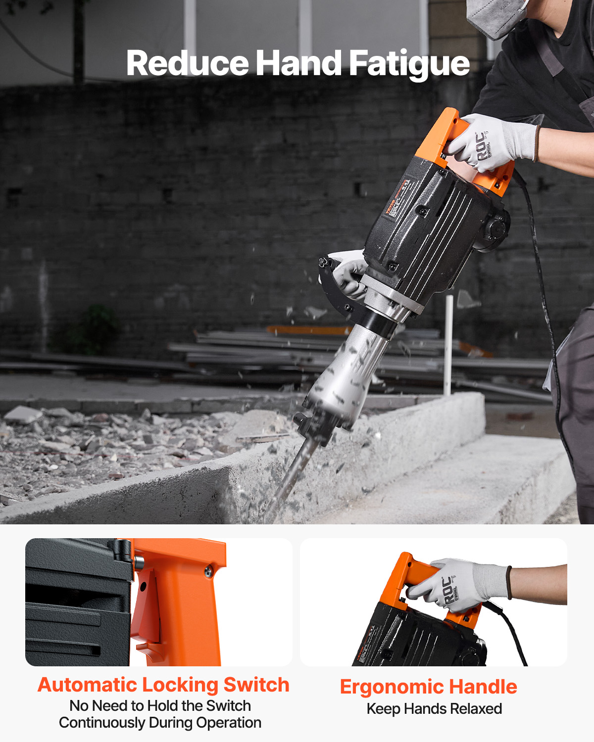 Demolition Jack Hammer Concrete Breaker 1400/2200/3500 W Electric Hammer - Picture 78 of 84
