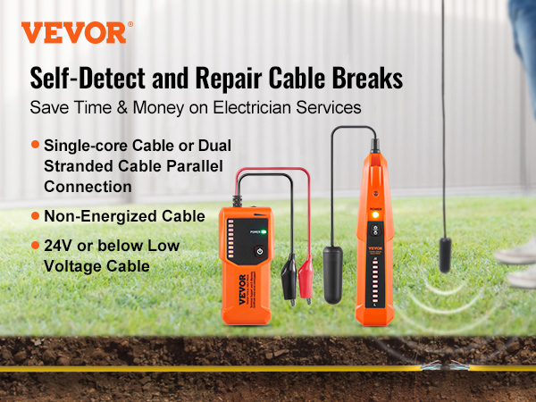 VEVOR Underground Cable Locator, 3 FT Max. Detection Depth, Wire Tracer ...