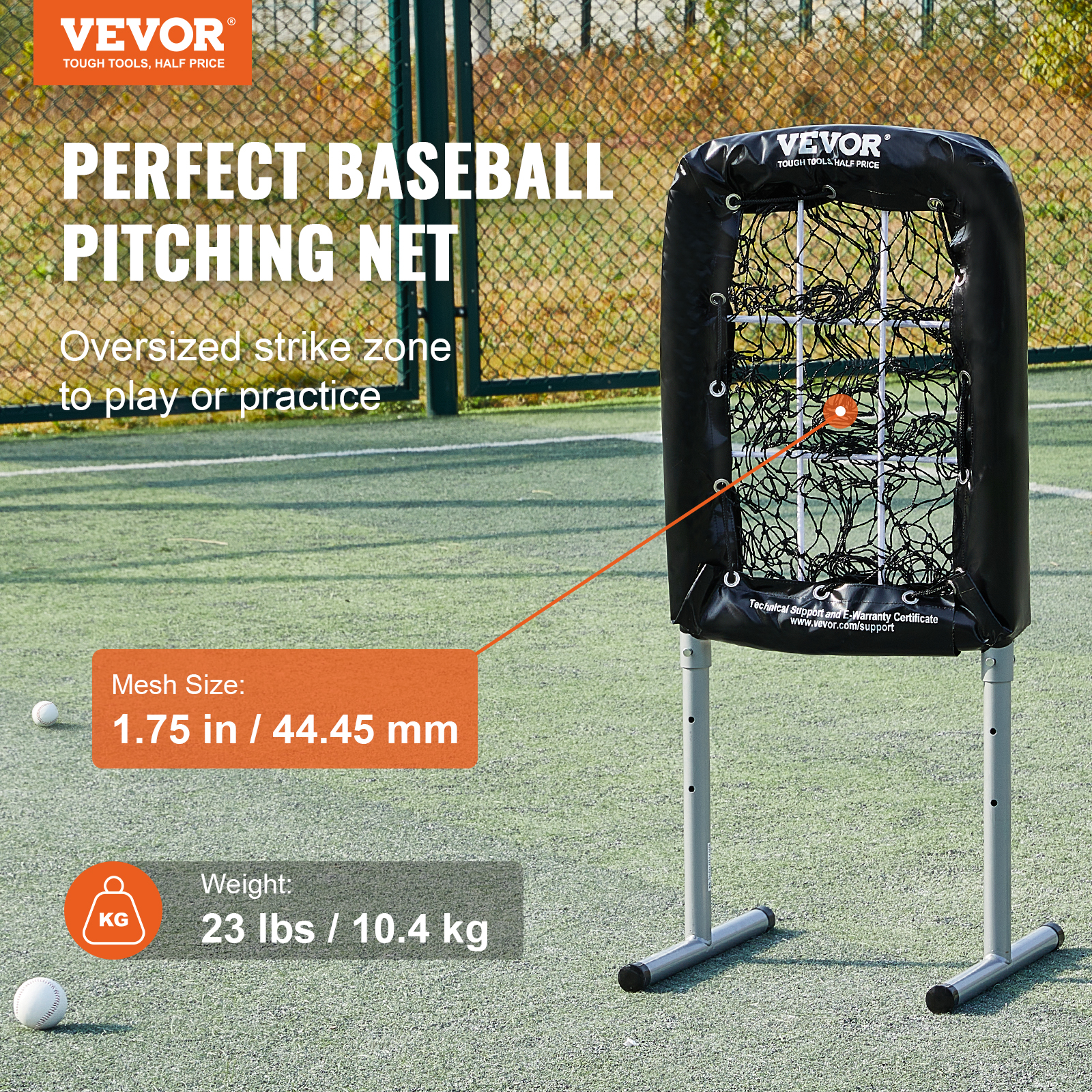 VEVOR 9 Hole Baseball Softball Pitching Net 9 Pocket Hitting Practice