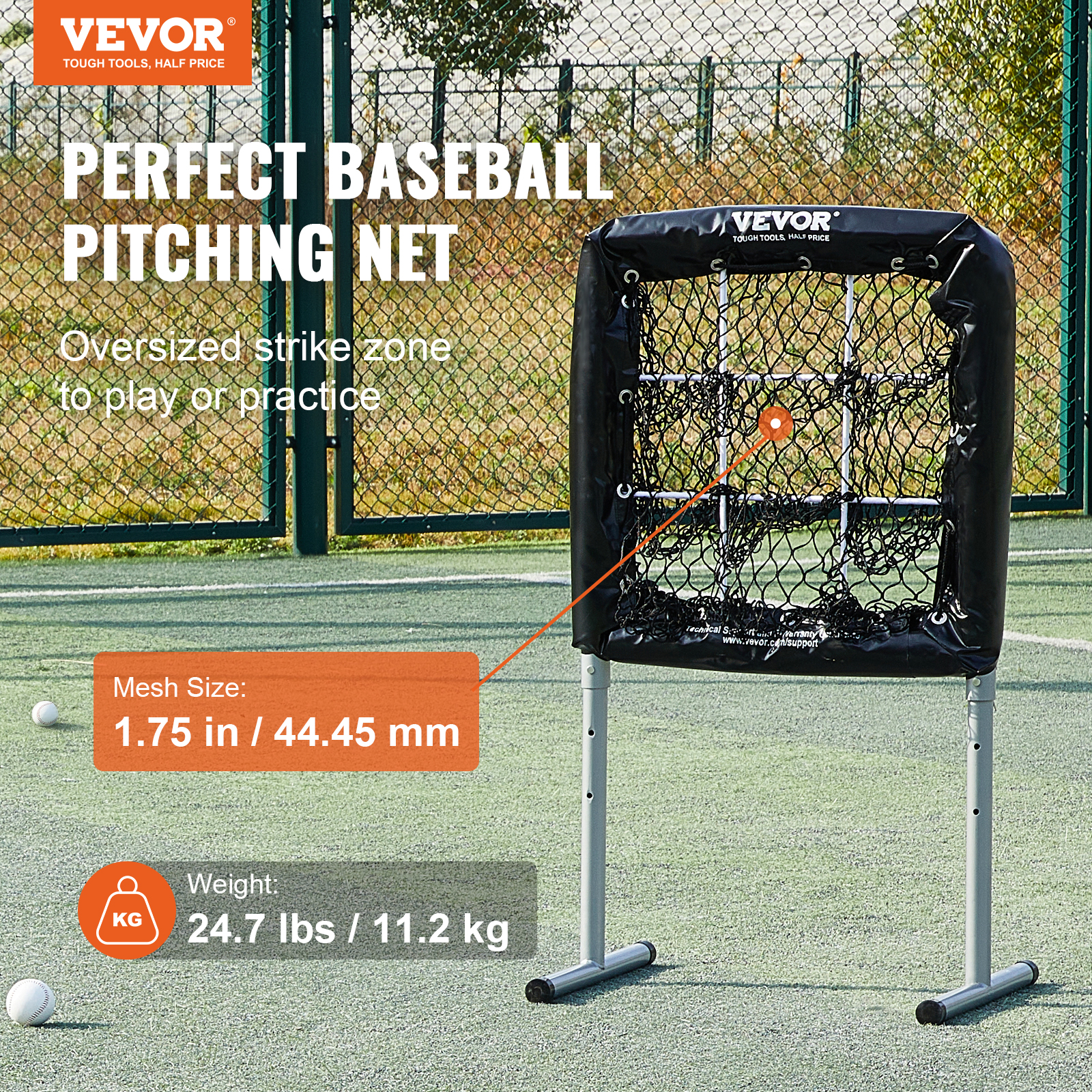 VEVOR 9 Hole Baseball Softball Pitching Net 9 Pocket Hitting Practice