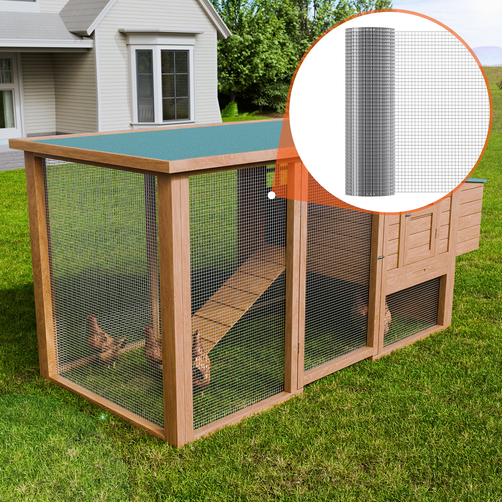 VEVOR Hardware Cloth 1/2" 24/36/48inx100/50ft 19 Ga Wire Mesh Roll Chicken Fence