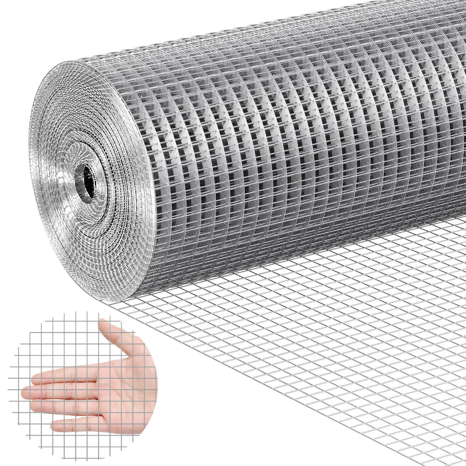 VEVOR Hardware Cloth 1/2" 24/36/48inx100/50ft 19 Ga Wire Mesh Roll Chicken Fence