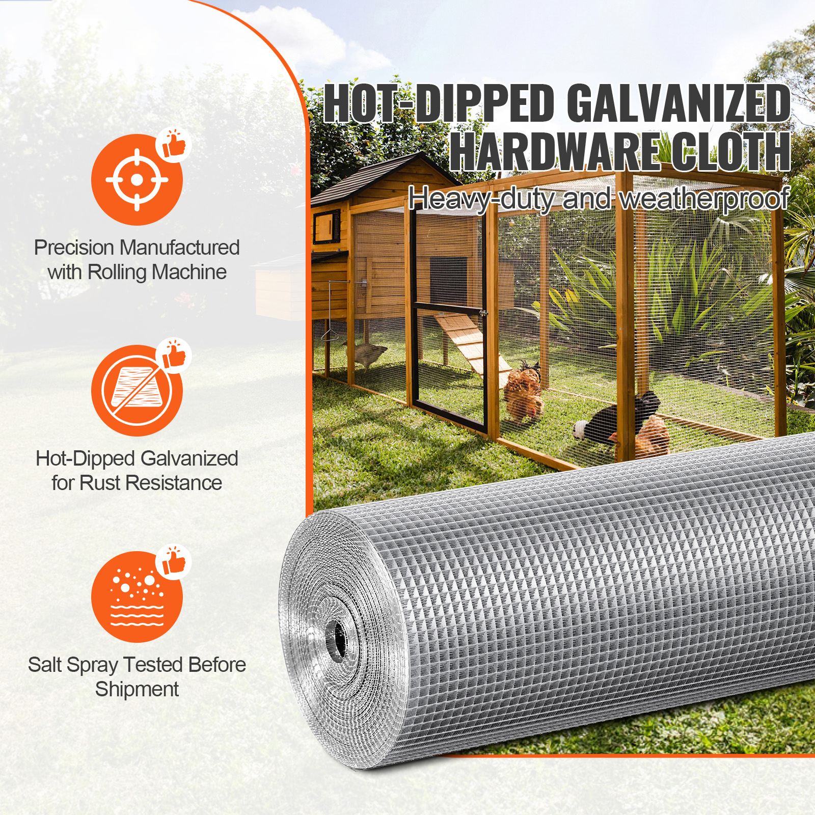 Hardware Cloth 1/4" 36/48inx100/50ft 23 Ga Wire Mesh Roll Chicken Fencing - Picture 40 of 50