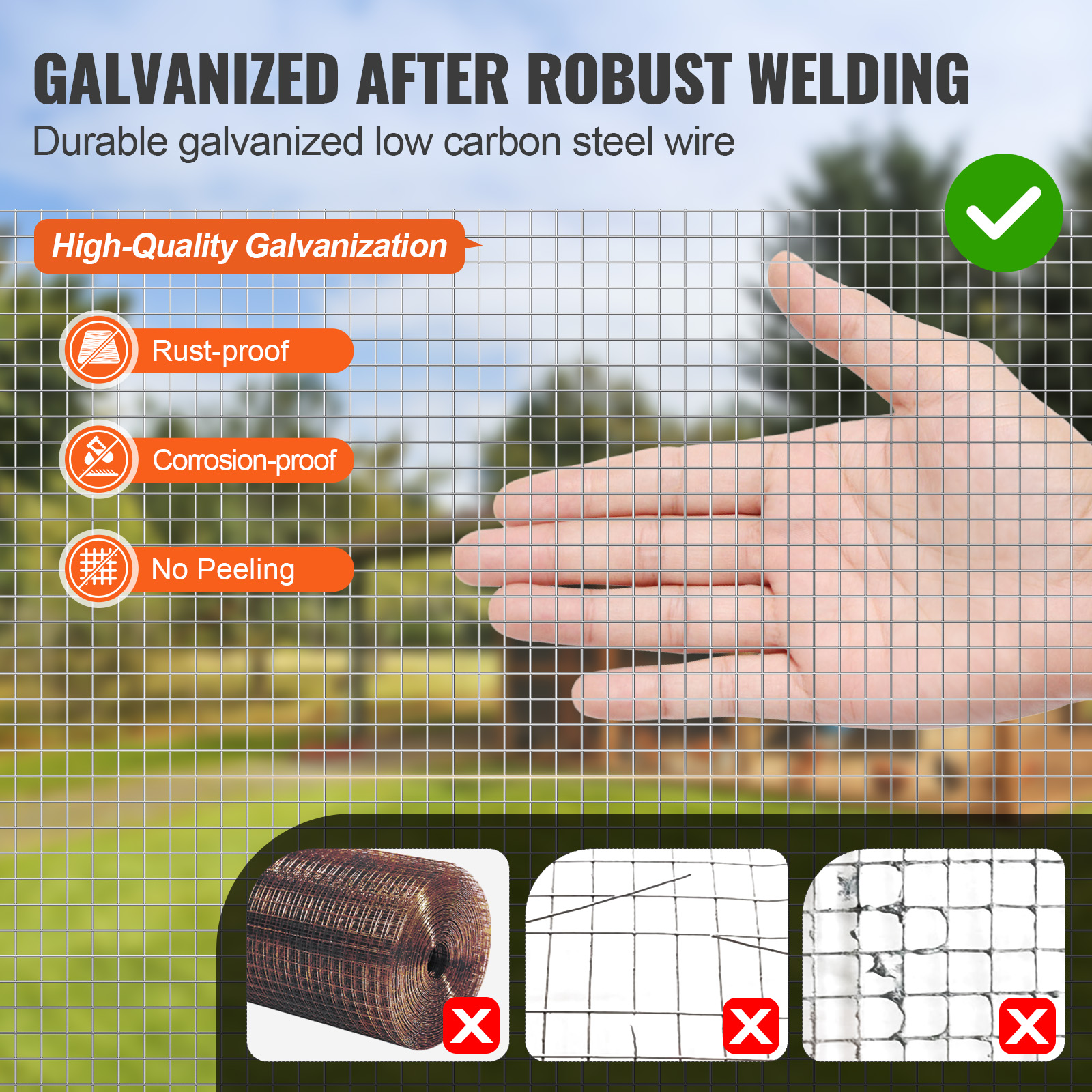 Hardware Cloth 1/4" 36/48inx100/50ft 23 Ga Wire Mesh Roll Chicken Fencing - Picture 5 of 50