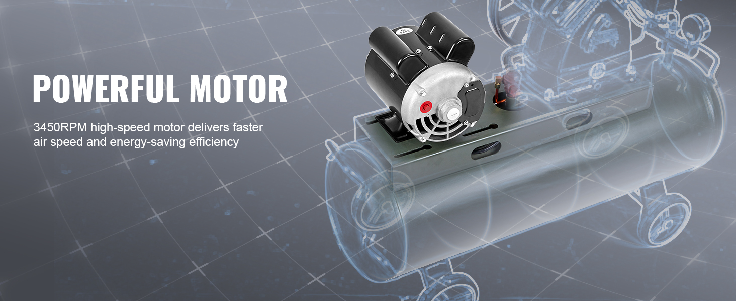 VEVOR VEVOR 5HP Air Compressor Motor 230V 22 Amps Electric Motor 3450rpm 56hz Frame 7 8 Keyed Shaft 2 25 Shaft Length For Air Compressors Cw Ccw Rotation P 37303487 - View #3