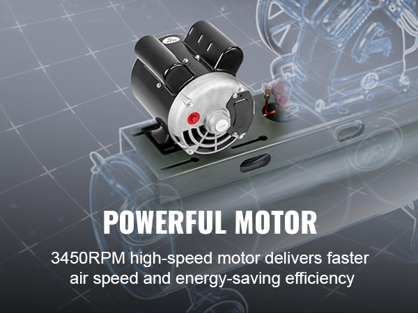 VEVOR 5HP SPL Air Compressor Electric Motor, 230V 15.0Amps, 56