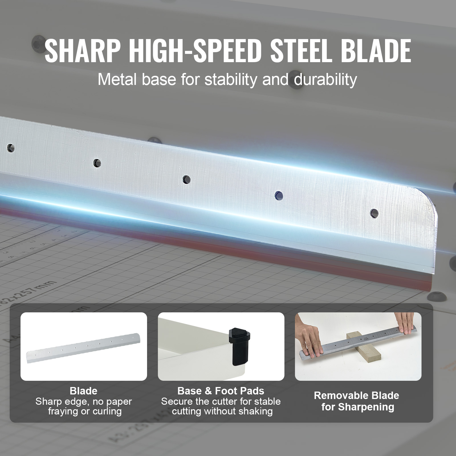 Paper Cutter 17/12" A3/A4 Guillotine Paper Trimmer 400 Sheet Capacity Metal Base