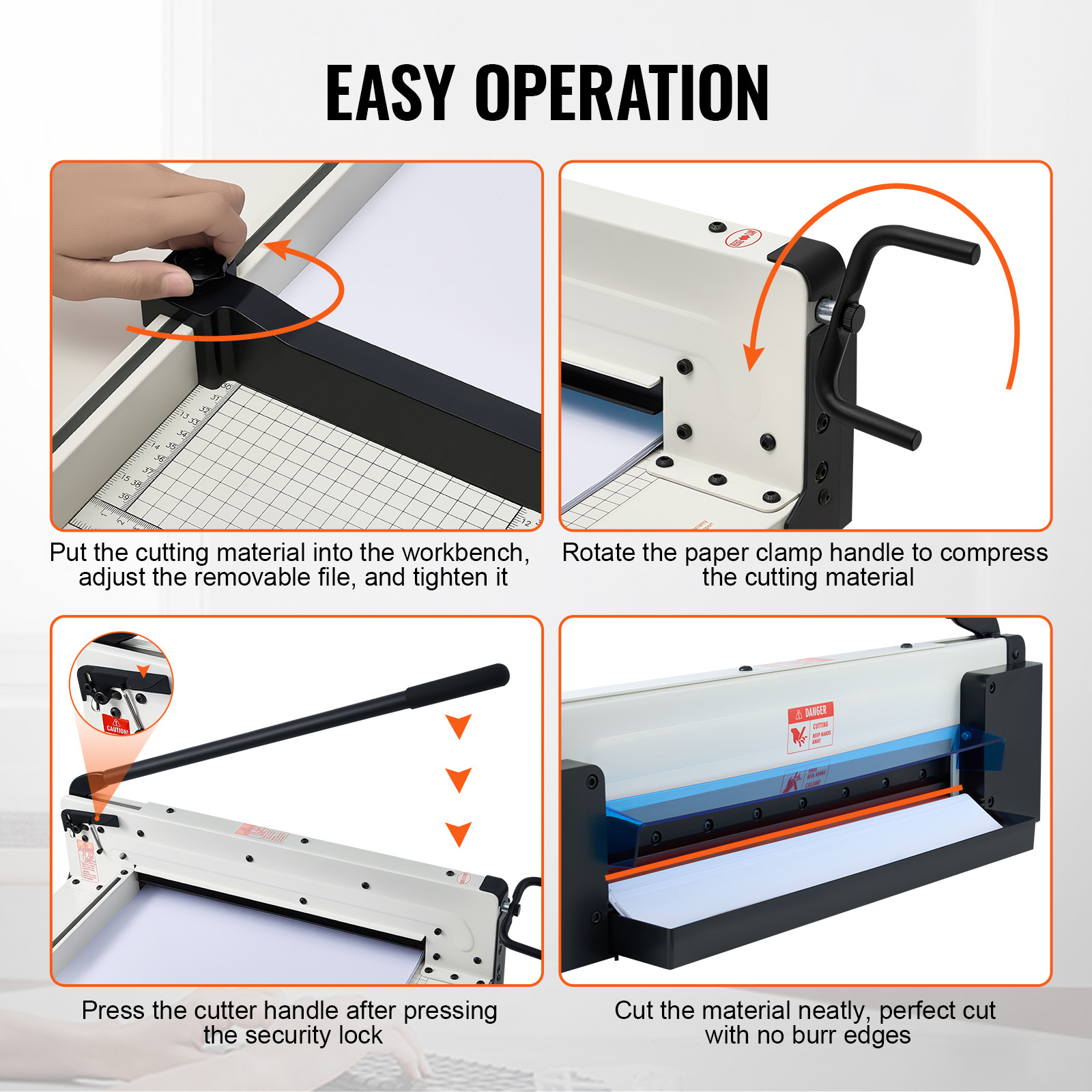 Paper Cutter 17/12" A3/A4 Guillotine Paper Trimmer 400 Sheet Capacity Metal Base