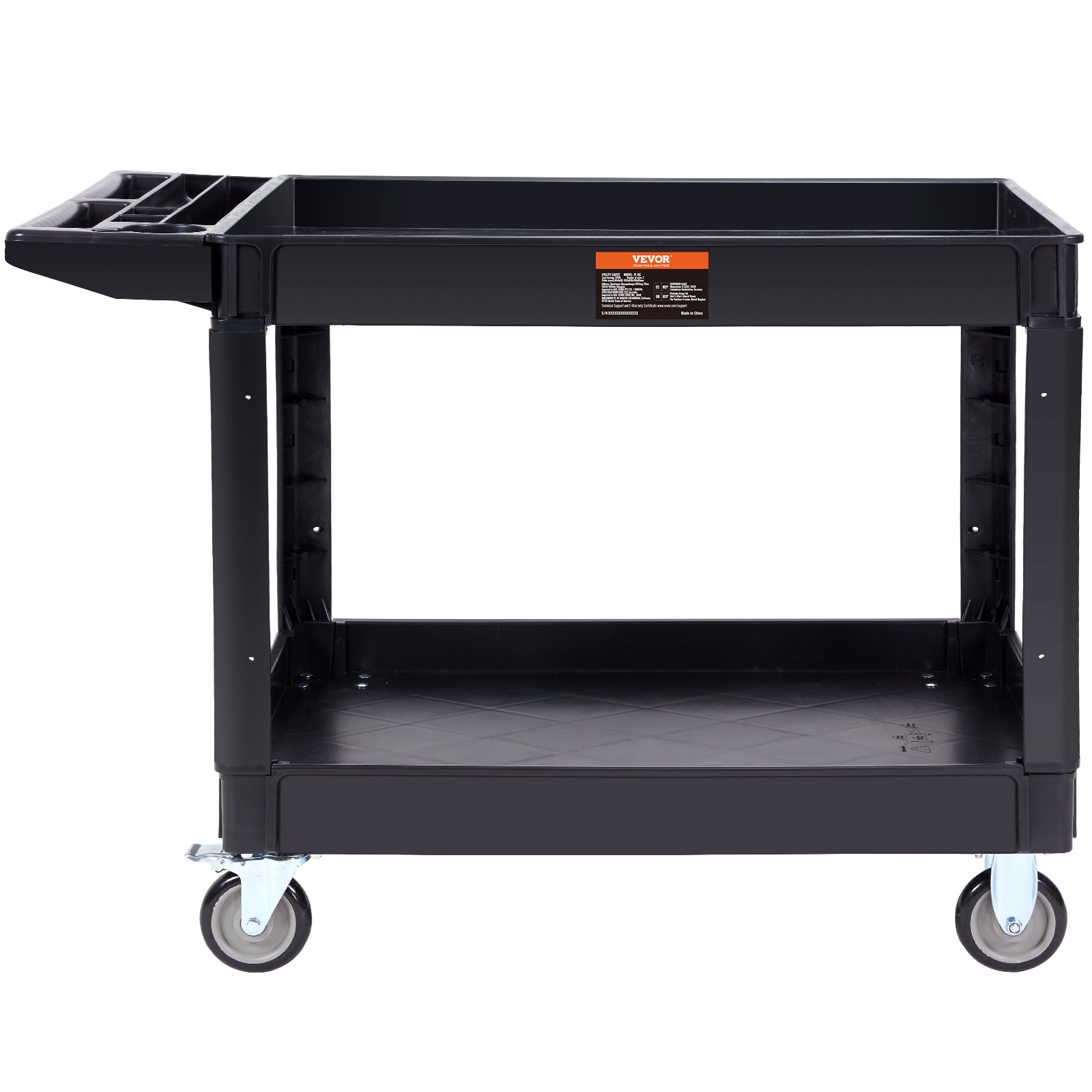 VEVOR Utility Service Cart Rolling Cart 2/3 Shelf 550LBS with 360° Swivel Wheels