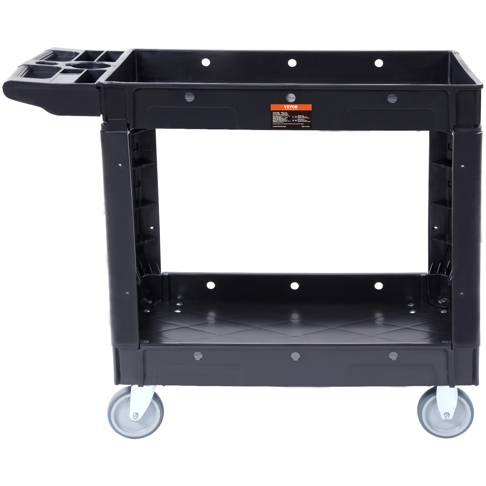 VEVOR Utility Service Cart Rolling Cart 2/3 Shelf 550LBS with 360° Swivel Wheels