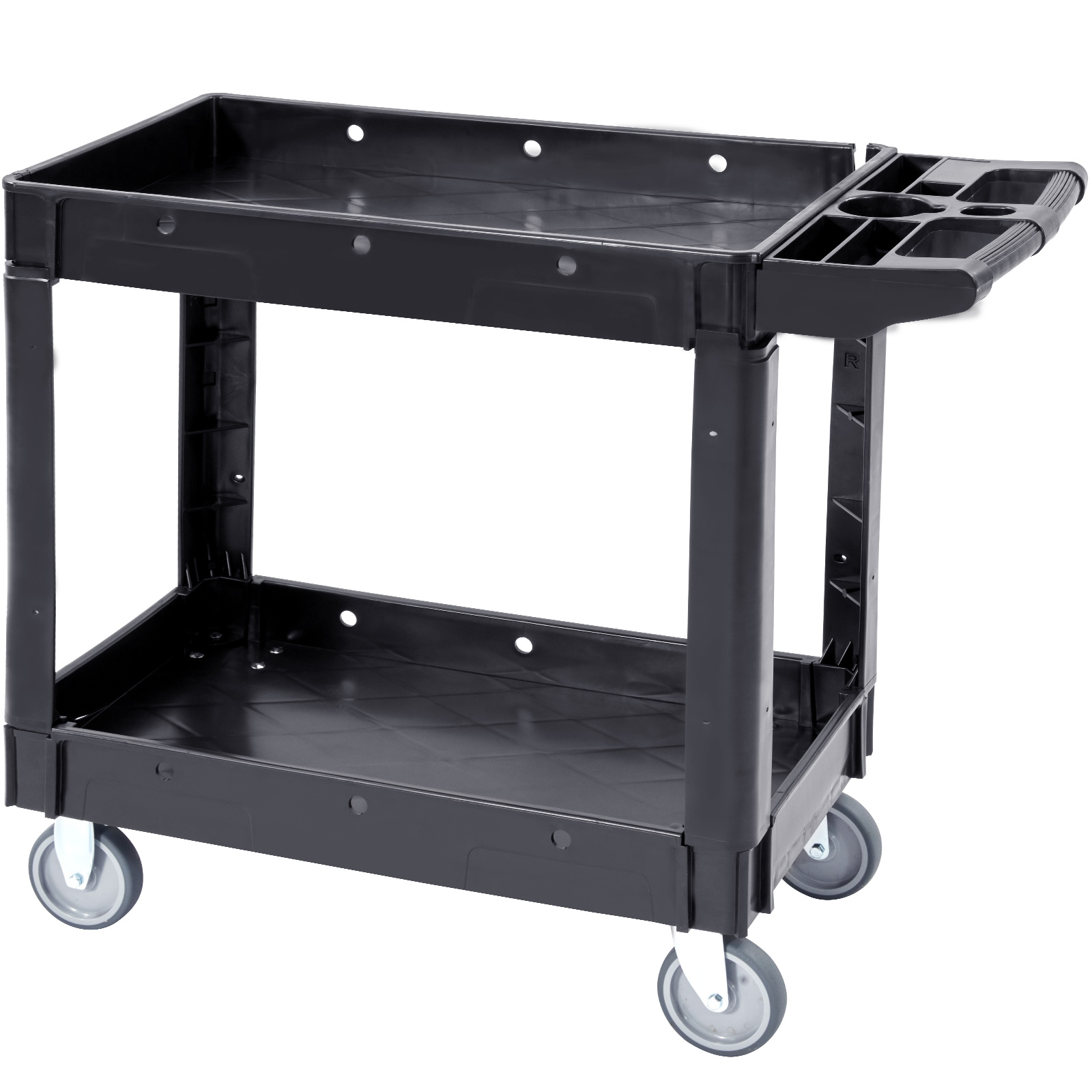 VEVOR Utility Service Cart Rolling Cart 2/3 Shelf 550LBS with 360° Swivel Wheels