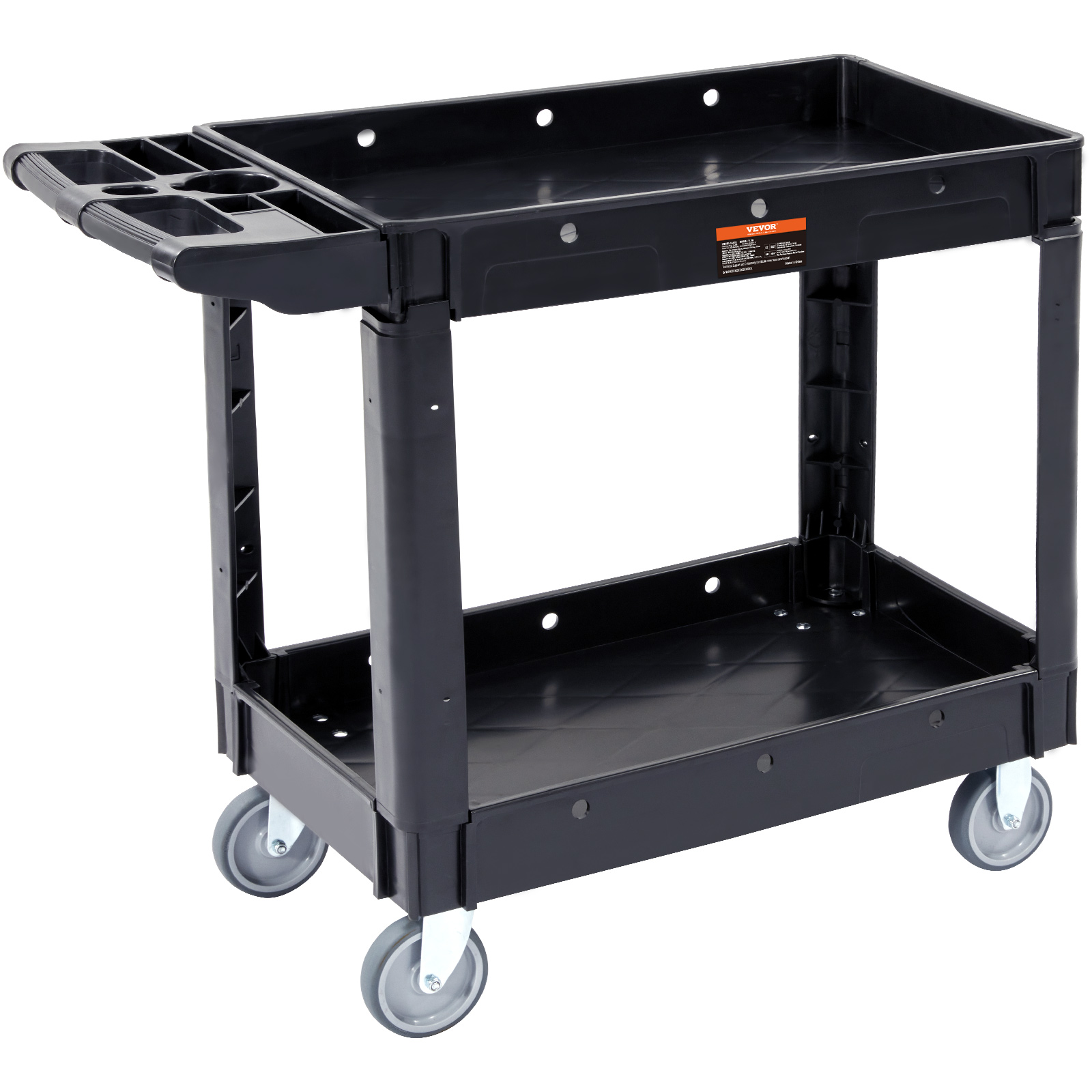 VEVOR Utility Service Cart Rolling Cart 2/3 Shelf 550LBS with 360° Swivel Wheels