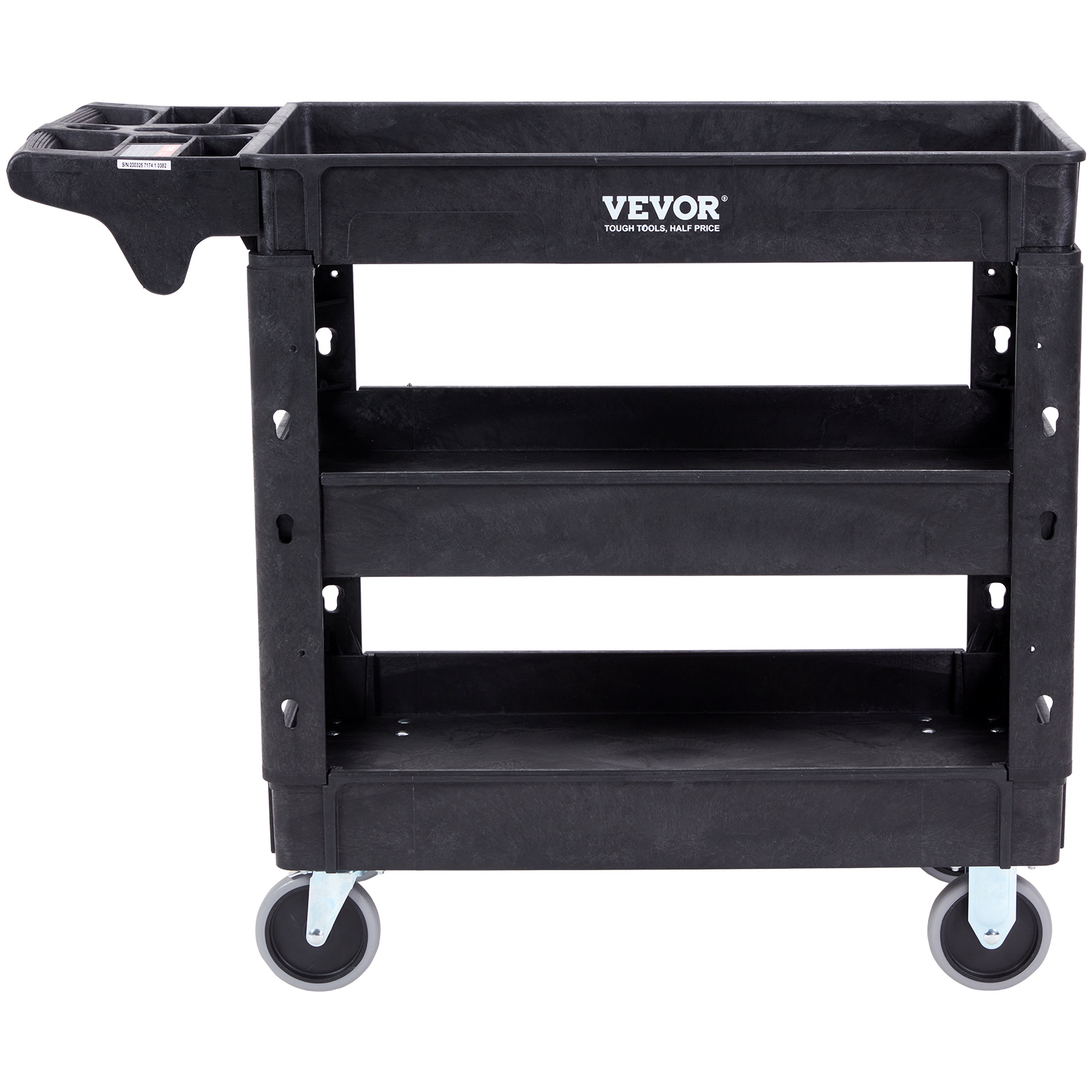 VEVOR Utility Service Cart Rolling Cart 2/3 Shelf 550LBS with 360° Swivel Wheels