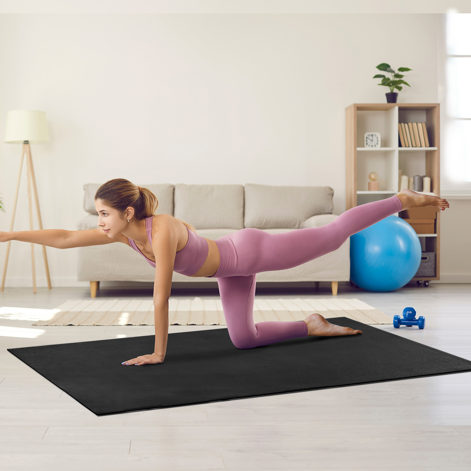 VEVOR Exercise Mat Non Slip Yoga Mat Gym Fitness Pilate Workout Mat (6x4-12x6ft) - Picture 22 of 86