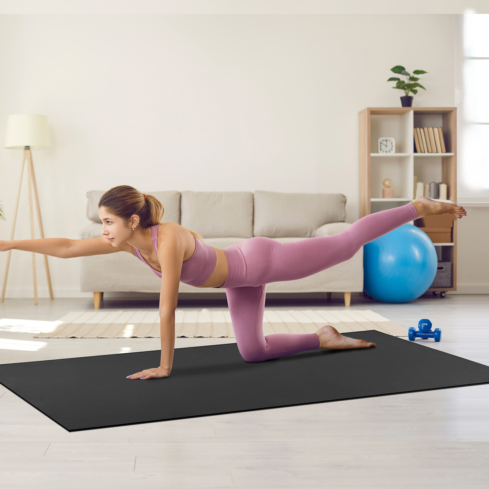 VEVOR Exercise Mat Non Slip Yoga Mat Gym Fitness Pilate Workout Mat (6x4-12x6ft) - Picture 34 of 86