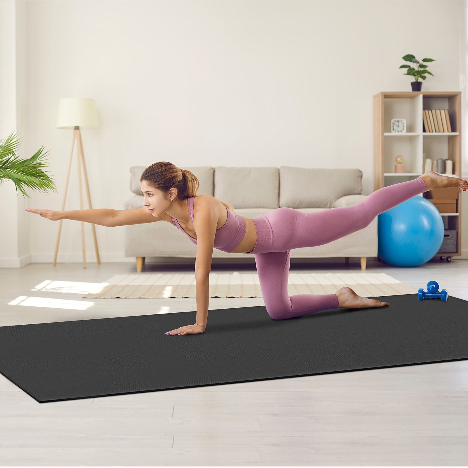 VEVOR Exercise Mat Non Slip Yoga Mat Gym Fitness Pilate Workout Mat (6x4-12x6ft) - Picture 70 of 86
