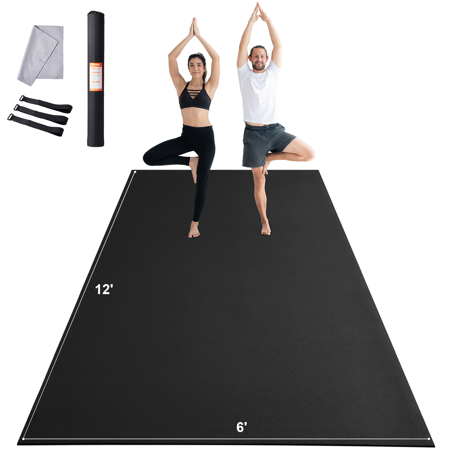 VEVOR Exercise Mat Non Slip Yoga Mat Gym Fitness Pilate Workout Mat (6x4-12x6ft) - Picture 75 of 86