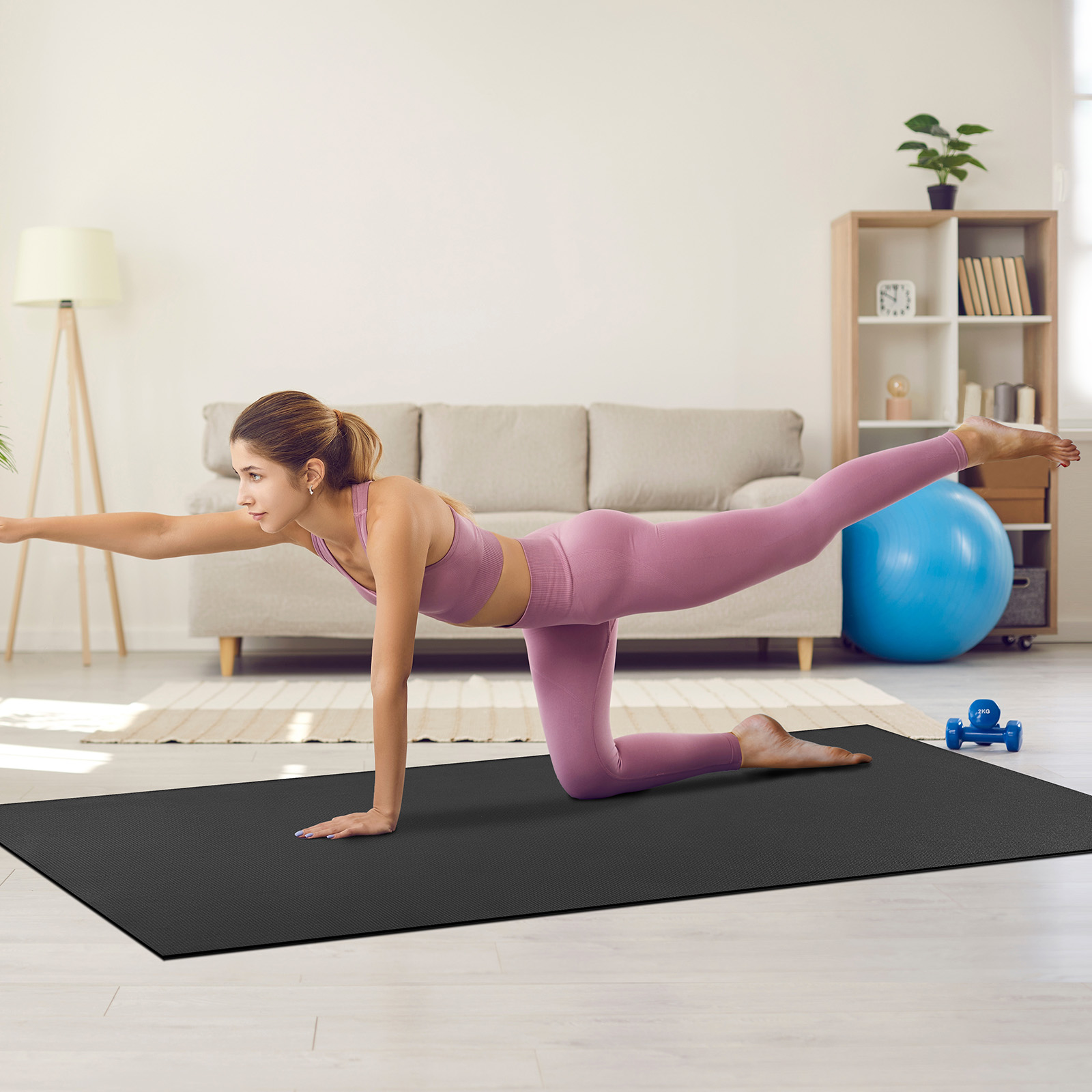 VEVOR Exercise Mat Non Slip Yoga Mat Gym Fitness Pilate Workout Mat (6x4-12x6ft) - Picture 46 of 86