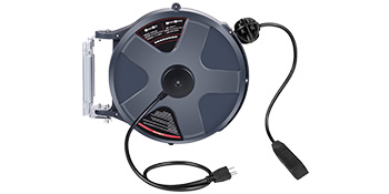 small retractable power extension cord reel