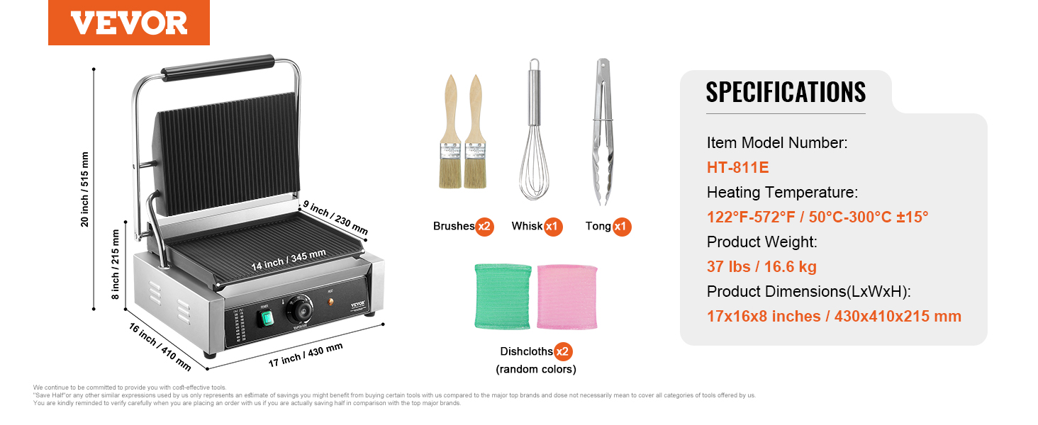 Commercial Panini Press,Electric,Stainless Steel