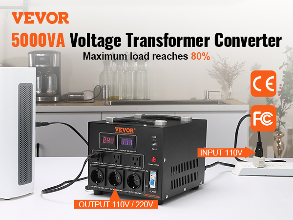 Transformador Convertidor De Voltaje 110-220 Y 220-110 5000wCK  CONVERTIDORES DE VOLTAJE UP/DOWN