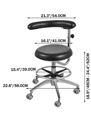 VEVOR Medical Dental Stool Dentist Chair with 360 Degree Rotation ...