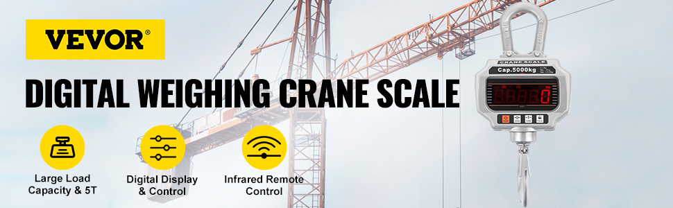 Ruralty Weight Crane Scale Digital Industrial Heavy Duty Hanging