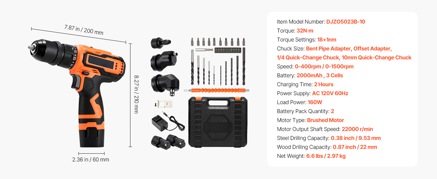 Drill chuck size example