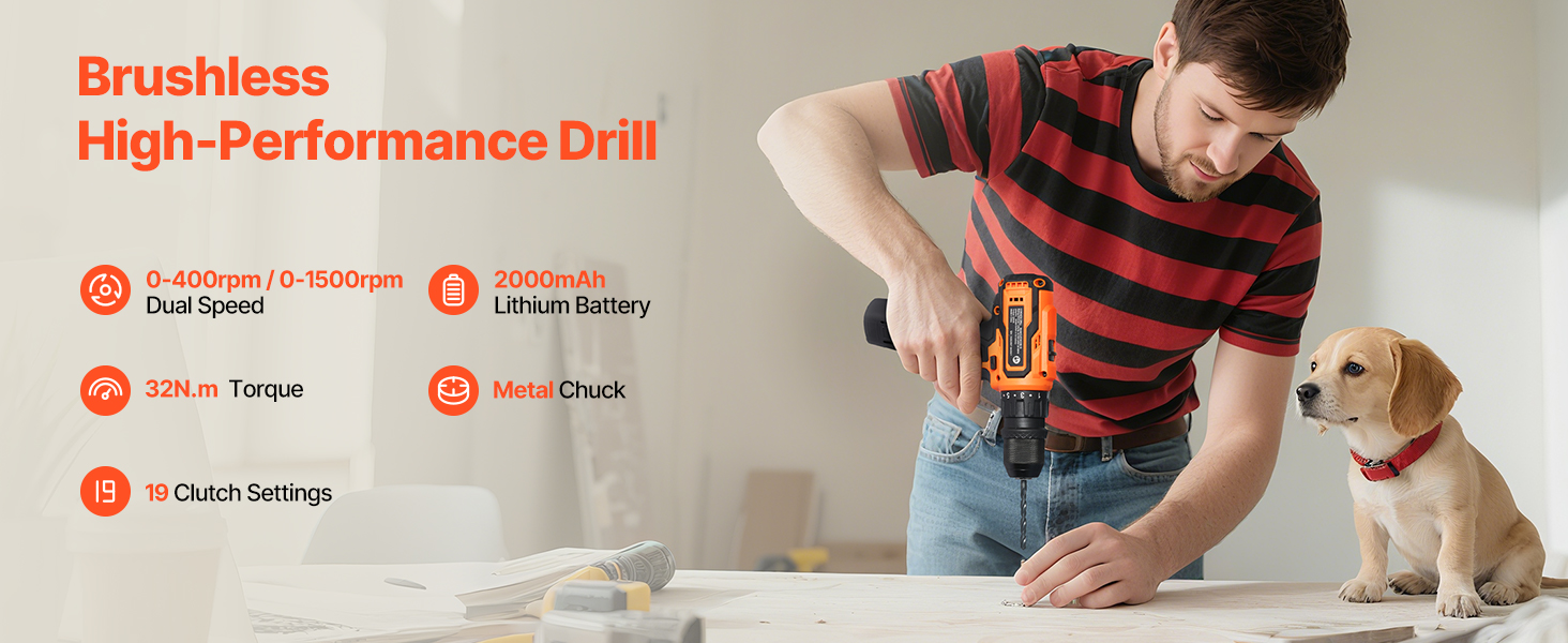 Cordless drill with accessories