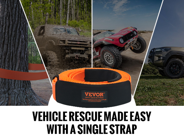 3" X 8FT 30,000 LB Heavy Duty Tree Saver Winch Strap Tow Recovery
