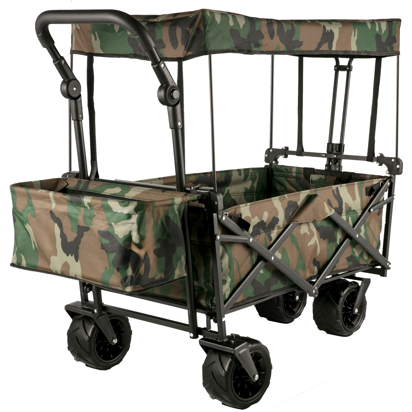 Trolley Camping Portabel / Chariot pliable sur roulettes avec poignée  réglable, pour