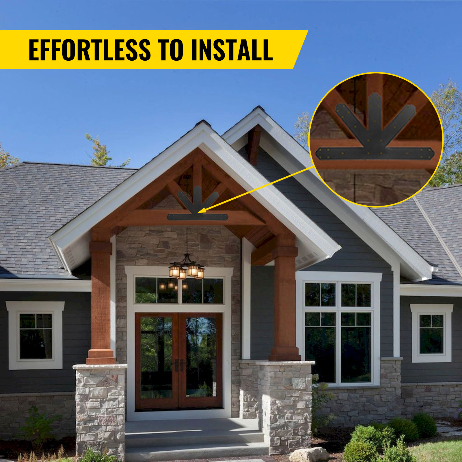 VEVOR Gable Plate Truss Connector Plates 6:12 Gable Bracket Black