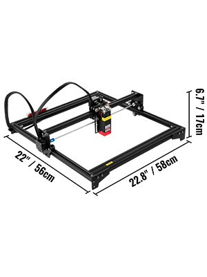 Stolný laserový gravírovač VEVOR 16,1 x 15,7 veľká gravírovacia plocha 5,5W výkon lasera