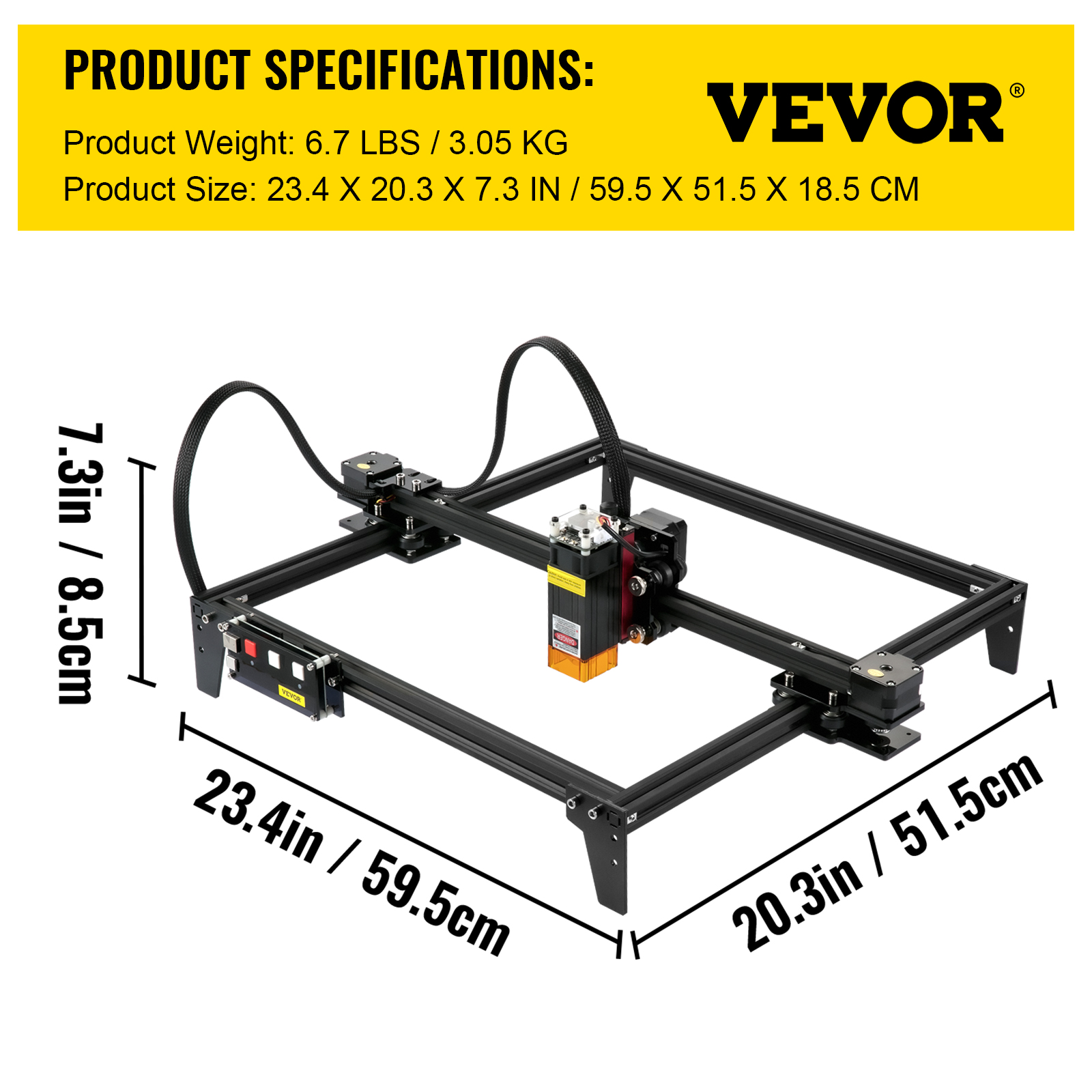 VEVOR Grabadora Láser 310 x 300 mm Máquina de Grabado CNC 6000 mm/min 5,5 W - Imagen 7 de 12