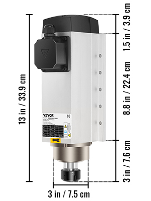 VEVOR VEVOR 4KW 2220V Air Cooled Spindle Motor ER25 CNC Air