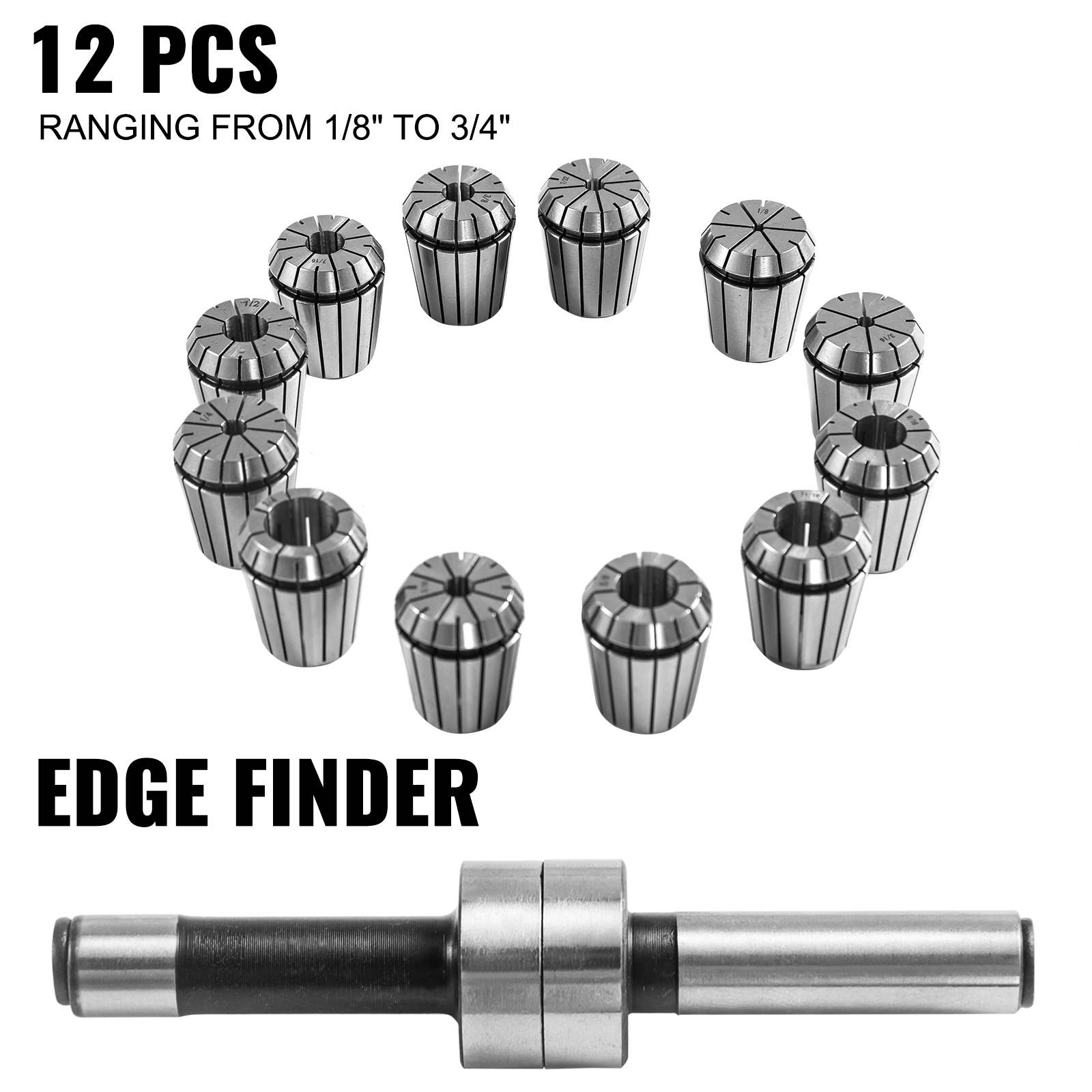 Vevor Precision Er32 Collet Set 12pcs Collet Chuck 1/8" 3/4" For Cnc