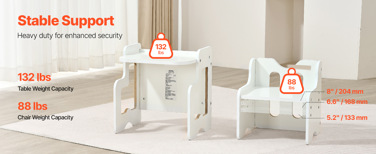 Ensemble Table Et Chaises Montessori – Bouleau, 3 Pièces, Neuf