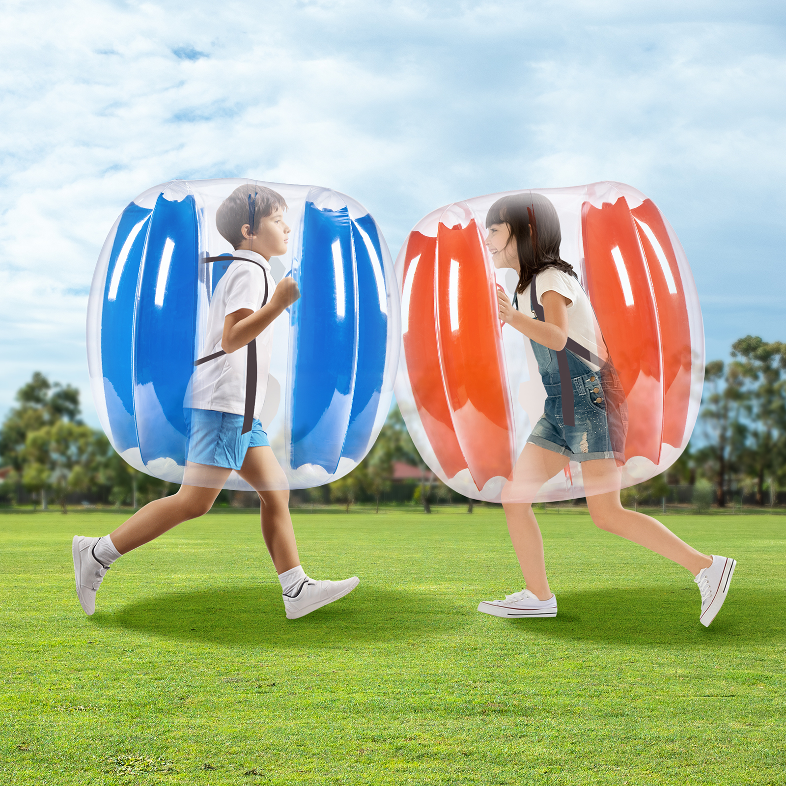 VEVOR Inflatable Bumper Balls 2-Pack 2/3FT/0.6/0.9M PVC Body Sumo Balls for Kids - Picture 22 of 26