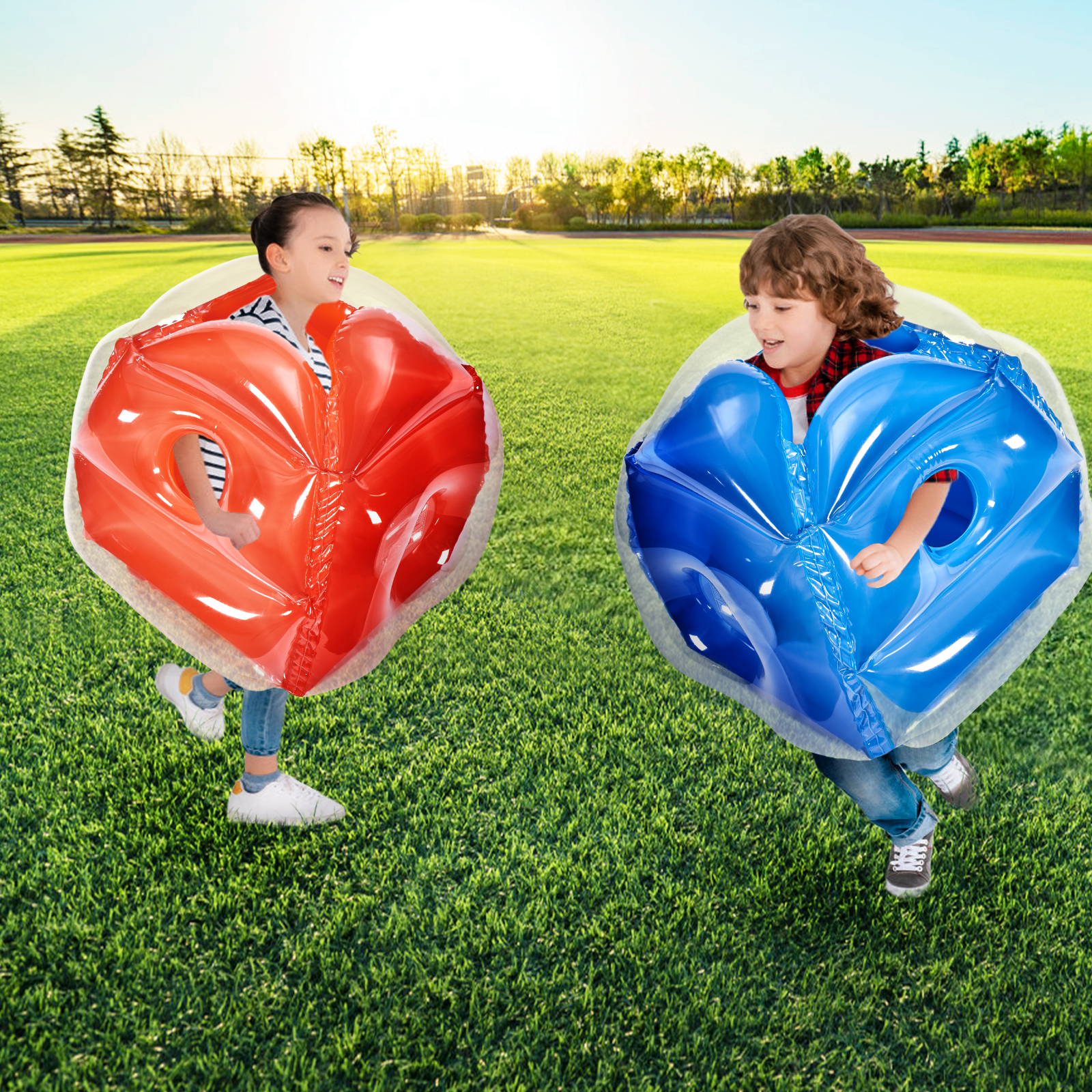 VEVOR Inflatable Bumper Balls 2-Pack 2/3FT/0.6/0.9M PVC Body Sumo Balls for Kids - Picture 10 of 26