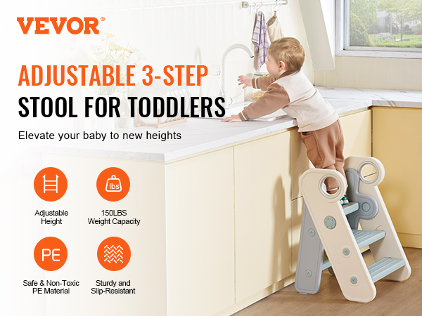 thumbnail image 2 of RMHDSLF Folding Toddler Step Stool, Wooden Montessori Toddler Tower, Kitchen Tower 2 of 14