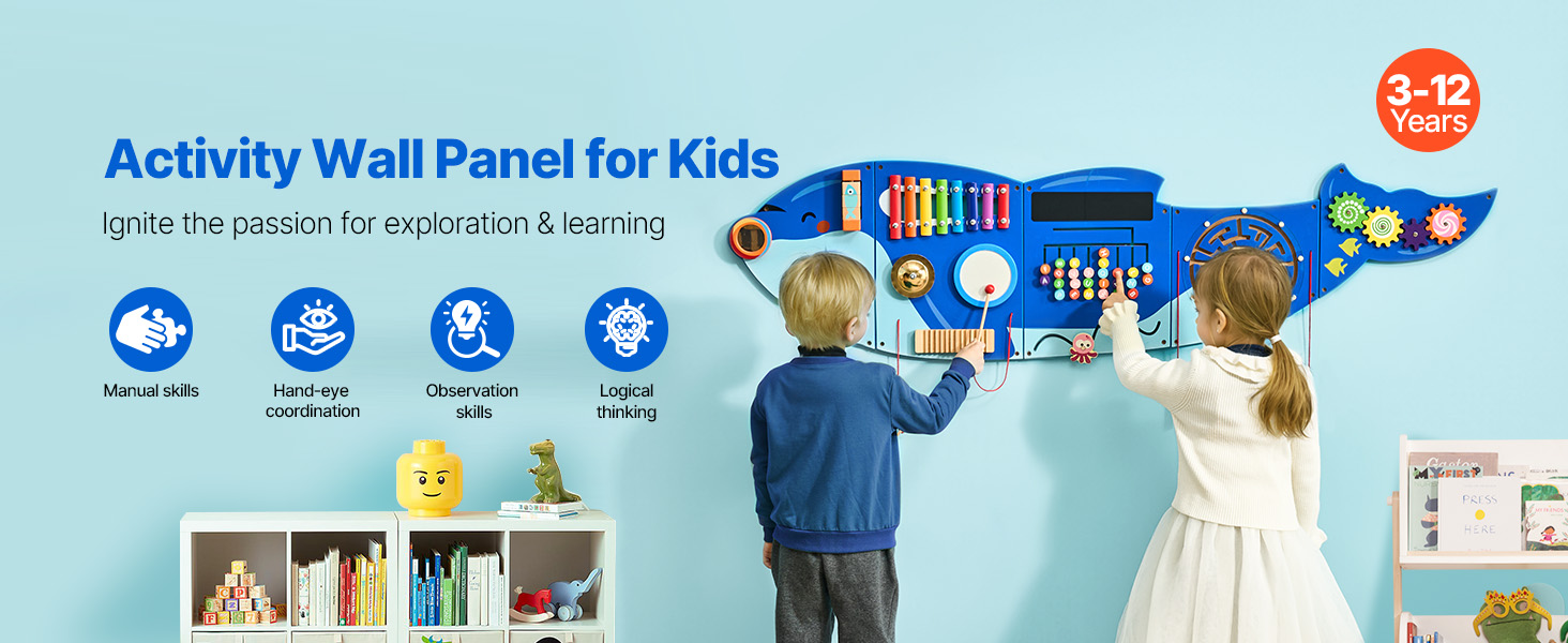 Panneau Mural Sensoriel Orque VEVOR – 12 Jeux Montessori Pour Enfants 3-12 Ans