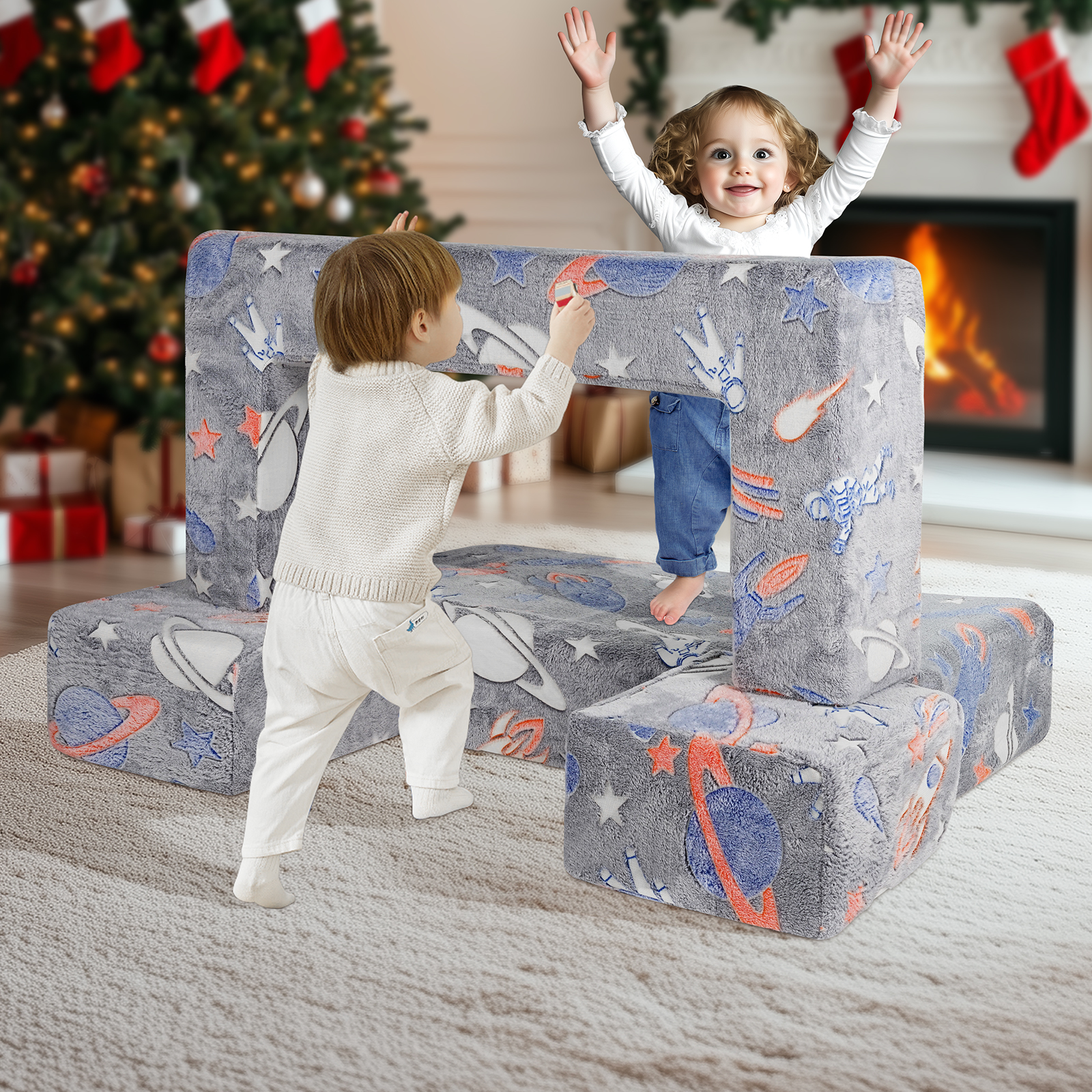 VEVOR Kids Play Couch 4-15 pcs Modular Kids Play Couch High-density 25D Sponge - Picture 46 of 50