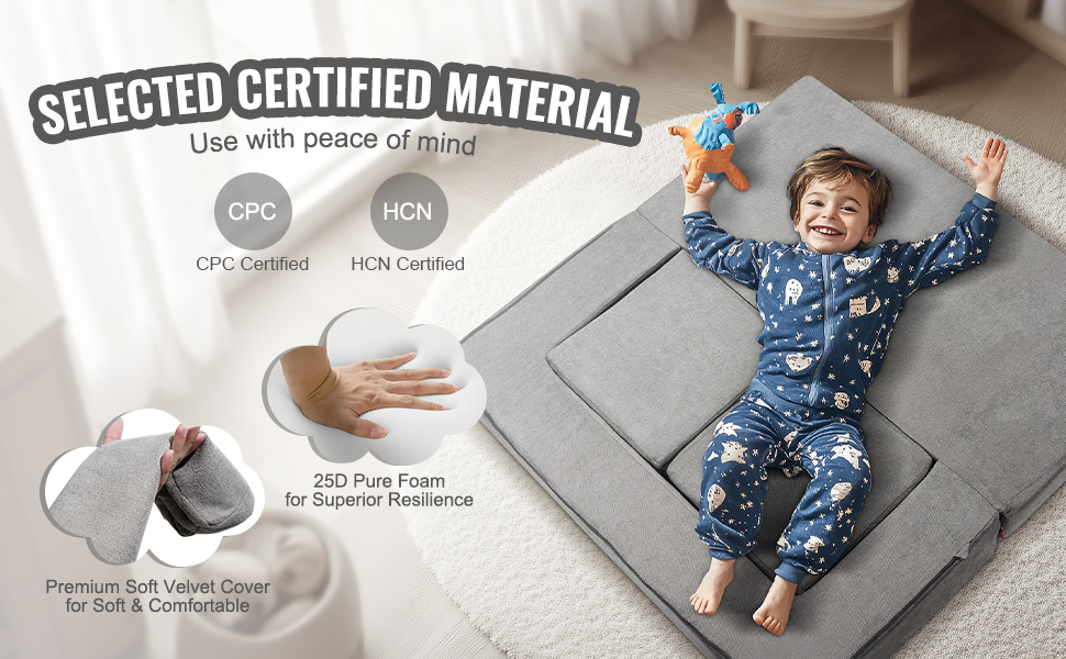 Canapé Rembourré Pour Enfant BEJOY - Housse En Flanelle Douce, Mousse Haute Résilience | Ergonomique, Lavable, Pour Enfants 1-6 Ans