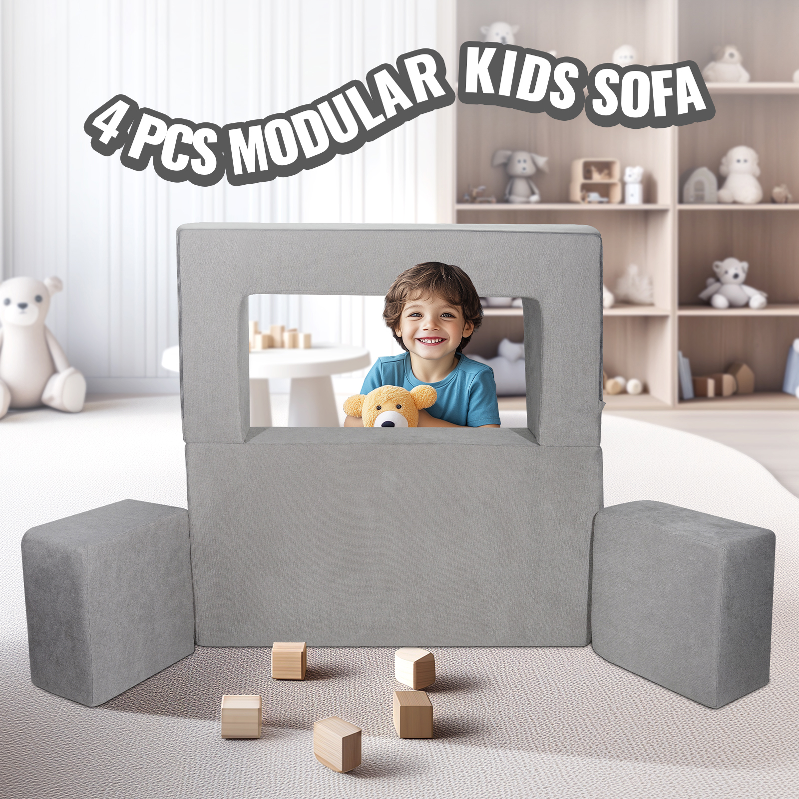 Foldable Baby Chair 2-in-1 Baby Lounger Couch Glow in Dark Kids Sofa - Picture 52 of 122