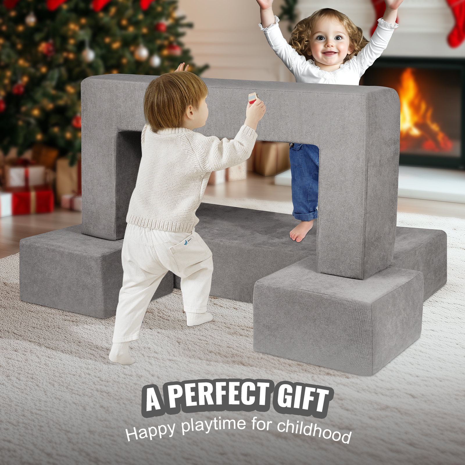 VEVOR Kids Play Couch 4-15 pcs Modular Kids Play Couch High-density 25D Sponge - Picture 19 of 50