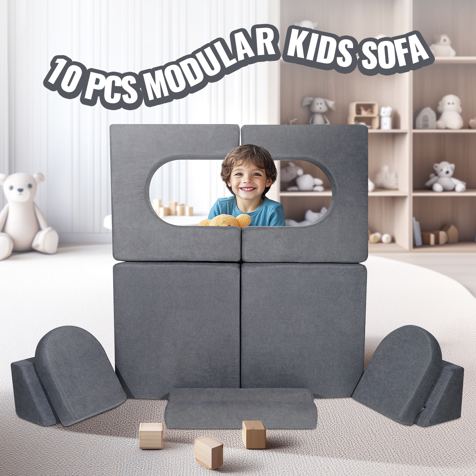 Foldable Baby Chair 2-in-1 Baby Lounger Couch Glow in Dark Kids Sofa - Picture 76 of 122