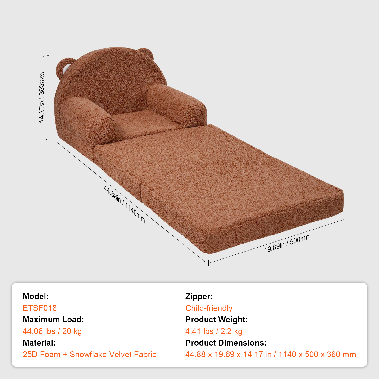 Foldable Baby Chair 2-in-1 Baby Lounger Couch Glow in Dark Kids Sofa - Picture 117 of 122