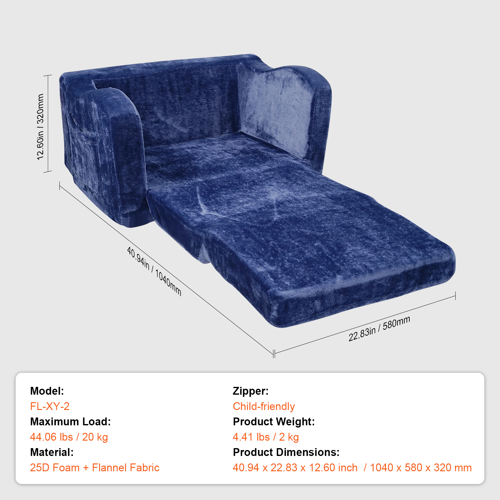 Foldable Baby Chair 2-in-1 Baby Lounger Couch Glow in Dark Kids Sofa - Picture 9 of 122